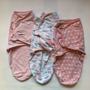 6 pink small/ medium swaddle me Velcro swaddles